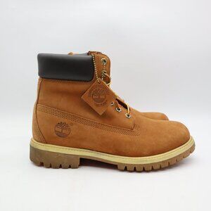 Timberland 6 Inch Premium Men's Size 8.5 Waterproof Wheat Nubuck Leather Boots